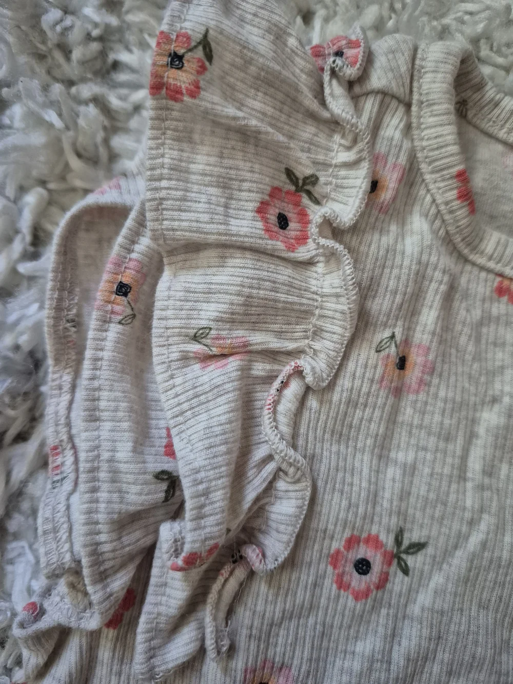 Old Navy Cream and Pink Floral Ruffle-Sleeve And Carters Girls Tops (2-Pack)